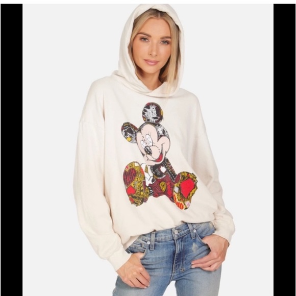 Lauren Moshi Tops - Lauren Moshi Mickey Patchwork Premium
Cotton Hoodie